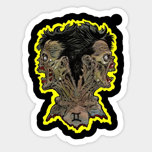 Zombie Art : ZOMBIE ZODIAC HORRORSCOPE (Gemini) Sticker by rsacchetto